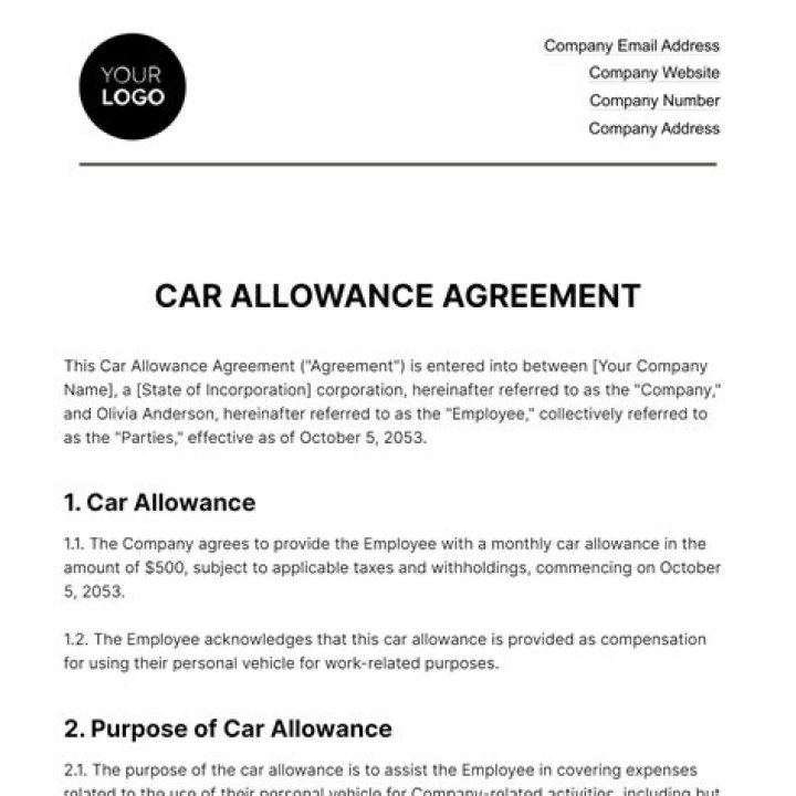 What does it mean when an employer gives you a car allowance?