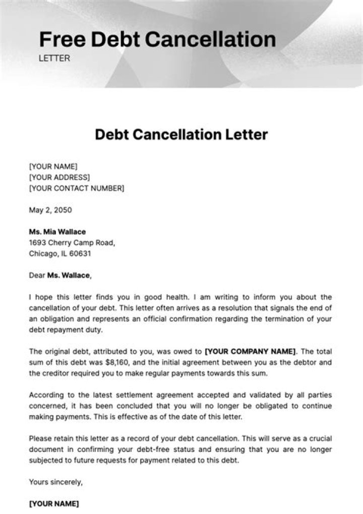 What does it mean when you get a cancellation of debt?