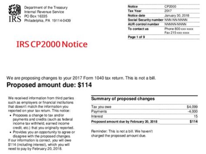 What does it mean when you get a CP2000 notice?