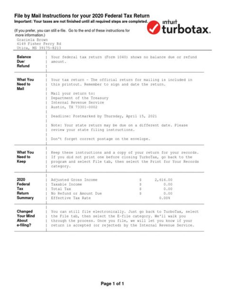 What does it mean when your tax return says printed?