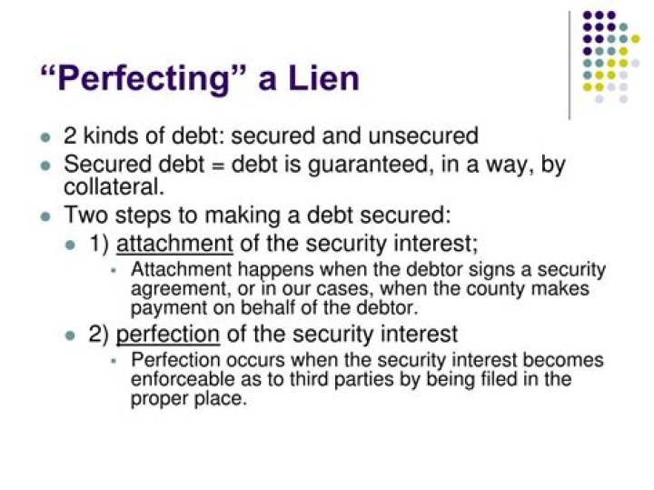 What does Perfecting a lien mean?