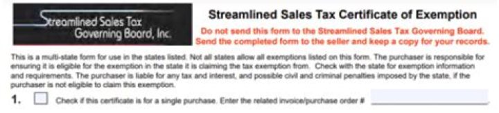 What does streamlined mean for tax exempt?