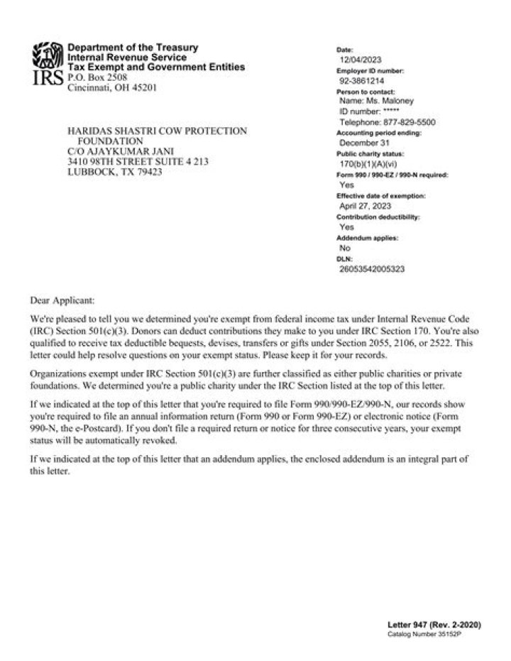 What does the C stand for in 501c?