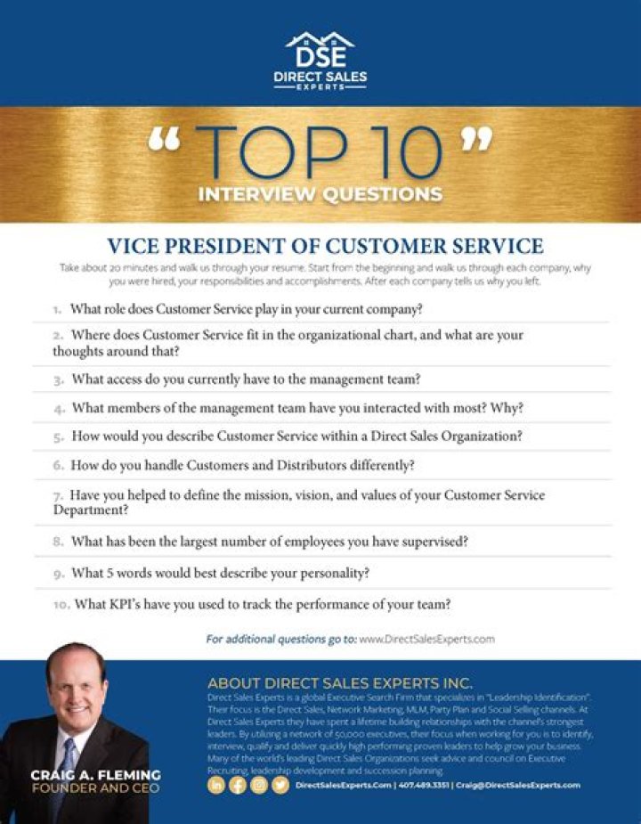 What does the VP of customer service do?