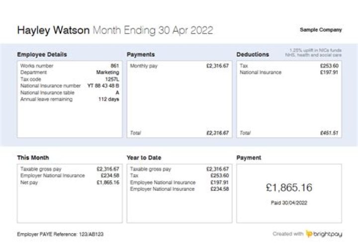 What does W1 M1 mean on payslip?