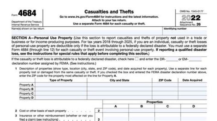 What form is used to report casualty and theft?