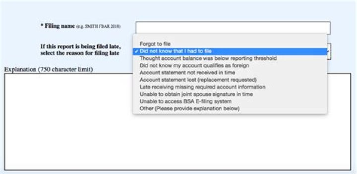 What happens if I file FBAR late?
