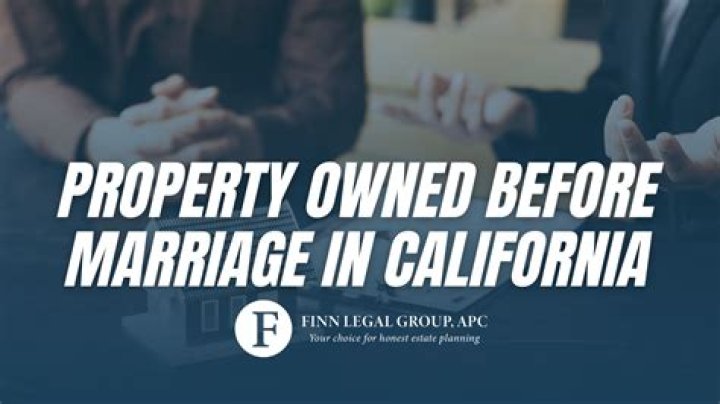 What happens to property purchased prior to marriage?