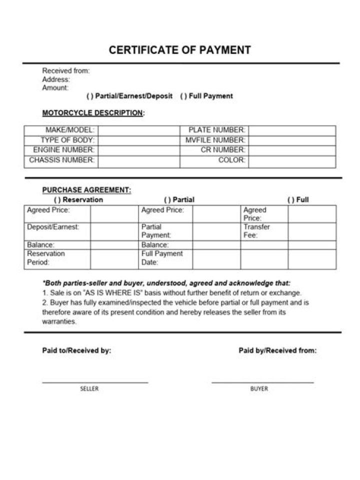 What is a certificate of payment of business tax?