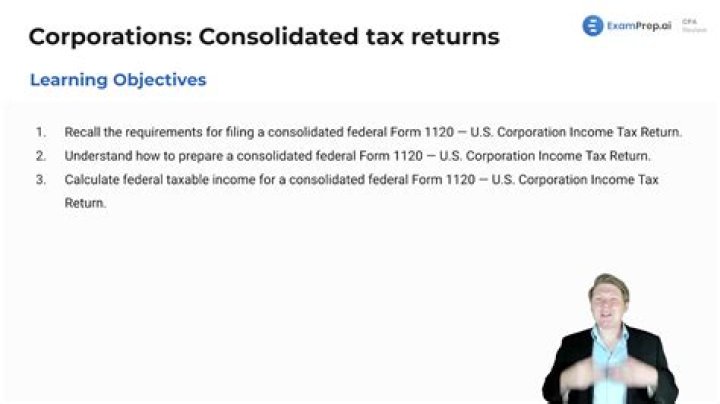 What is a consolidated corporate return?