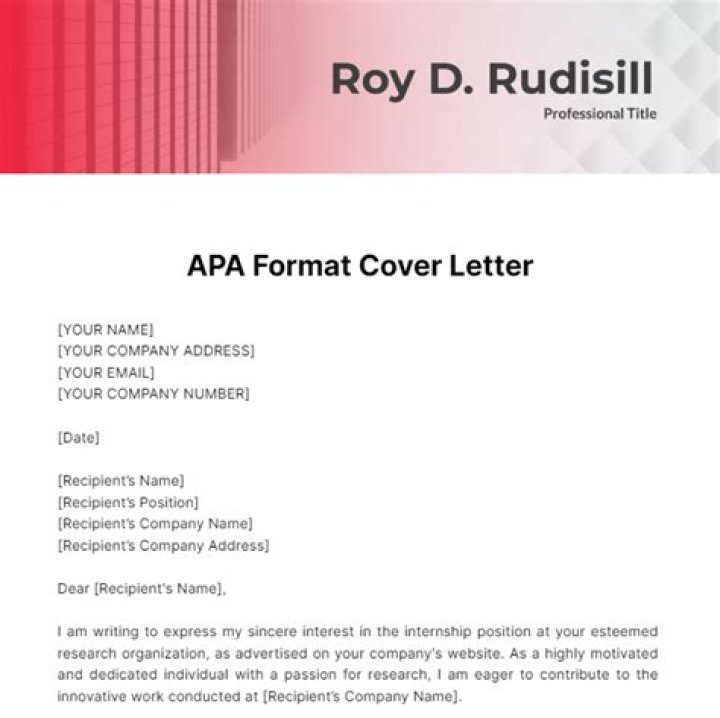 What is a cover letter apa?