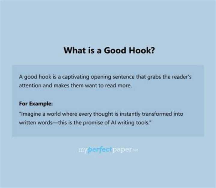 What is a good hook for a paper?