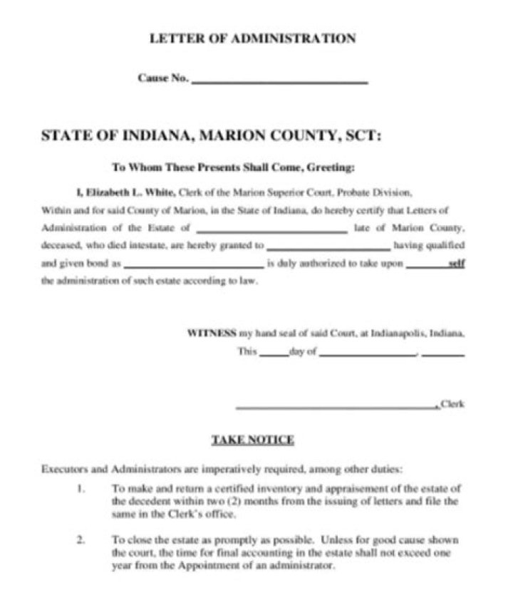 What is a Letter of Administration for an estate?