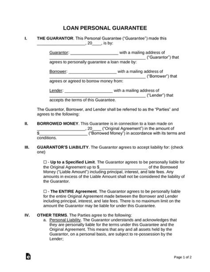 What is a personal guarantee on a line of credit?