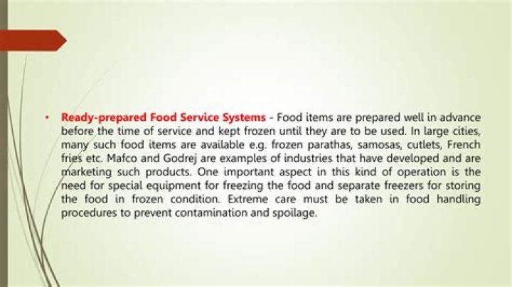 What is a ready prepared food service system?