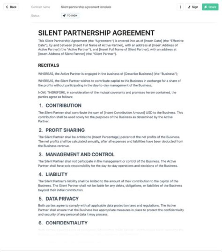 What is a silent partner in a partnership?