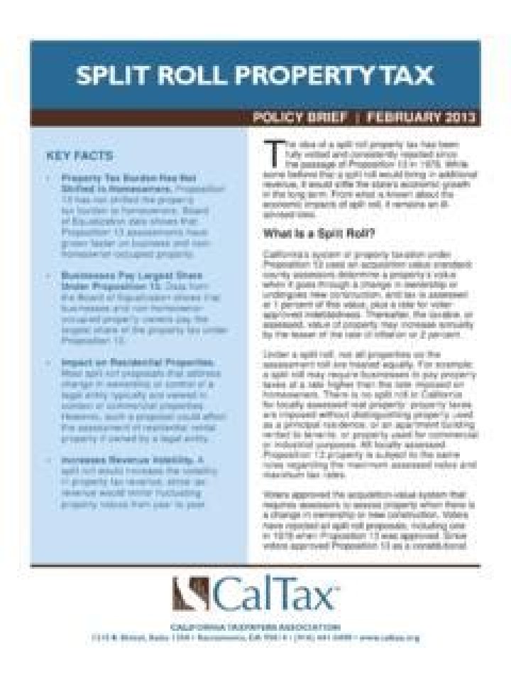 What is a split roll property tax?