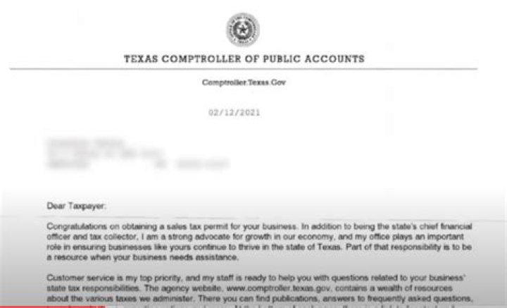 What is a Texas Comptroller letter?