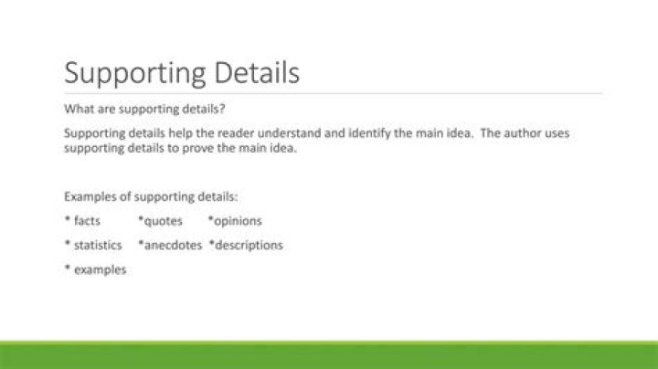What is an example of supporting details?