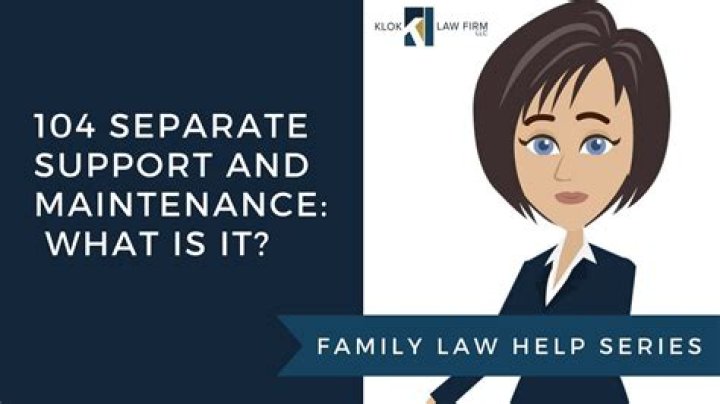 What is an order of separate support and maintenance?