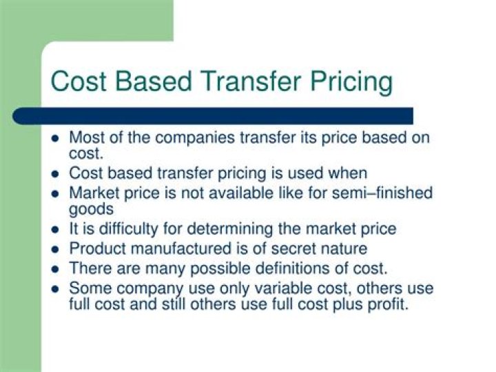 What is cost-based transfer pricing?