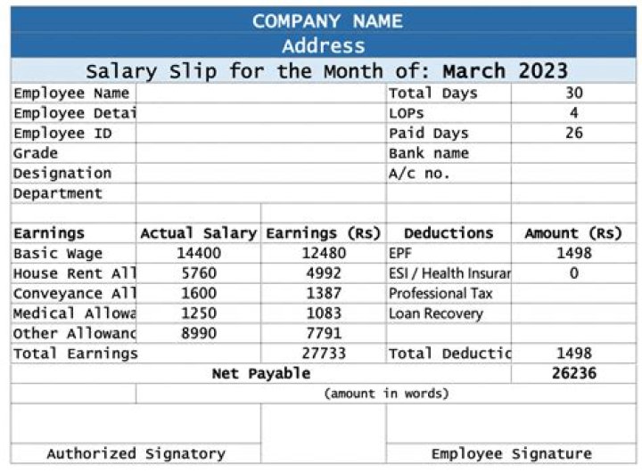 What is ded in salary slip?