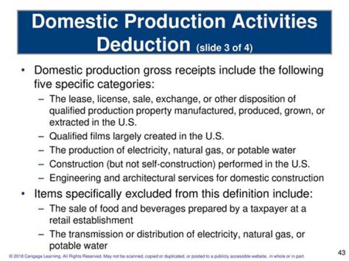 What is domestic production deduction?