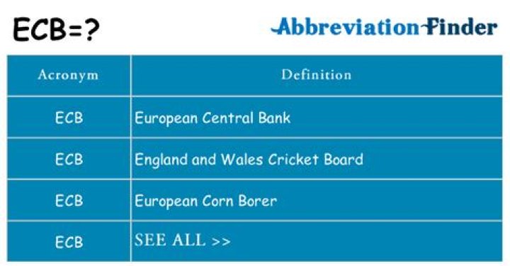 What is ECB stand for?