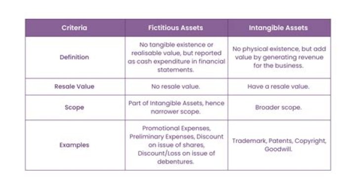 What is fictitious assets and intangible assets?