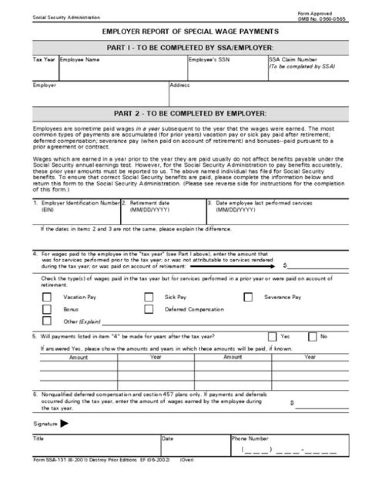 What is Form SSA 131 used for?
