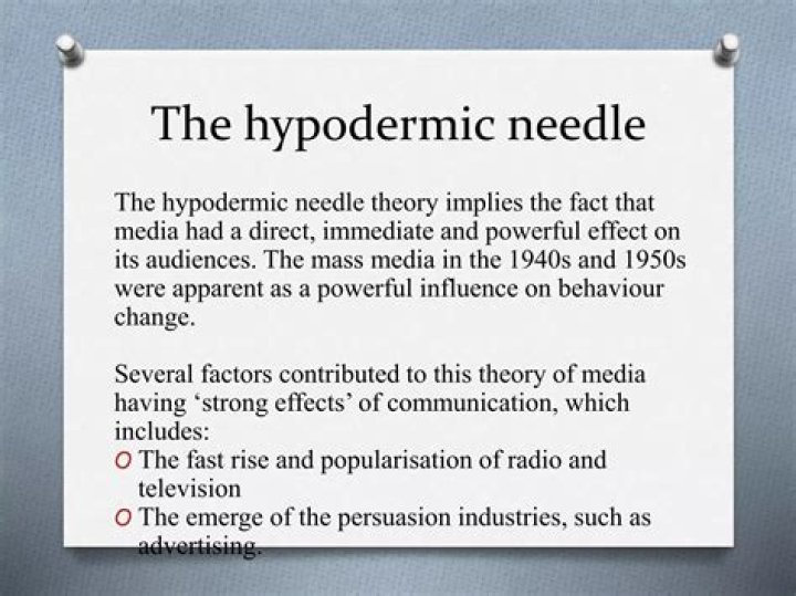 What is Hypodermic Needle Theory examples?