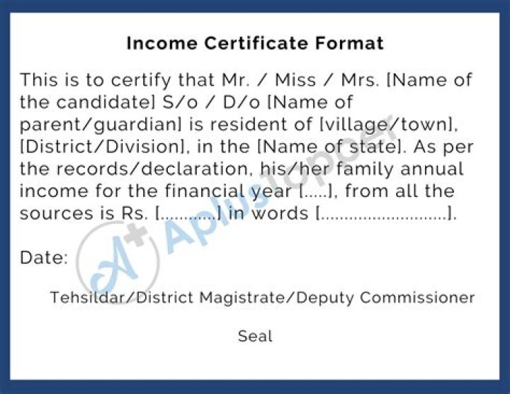 What is income in income certificate?