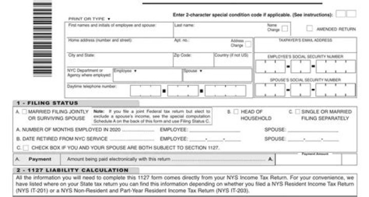 What is NYC 1127 tax filing?