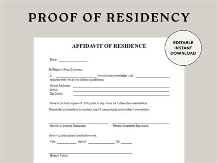 What is proof of instate residency?