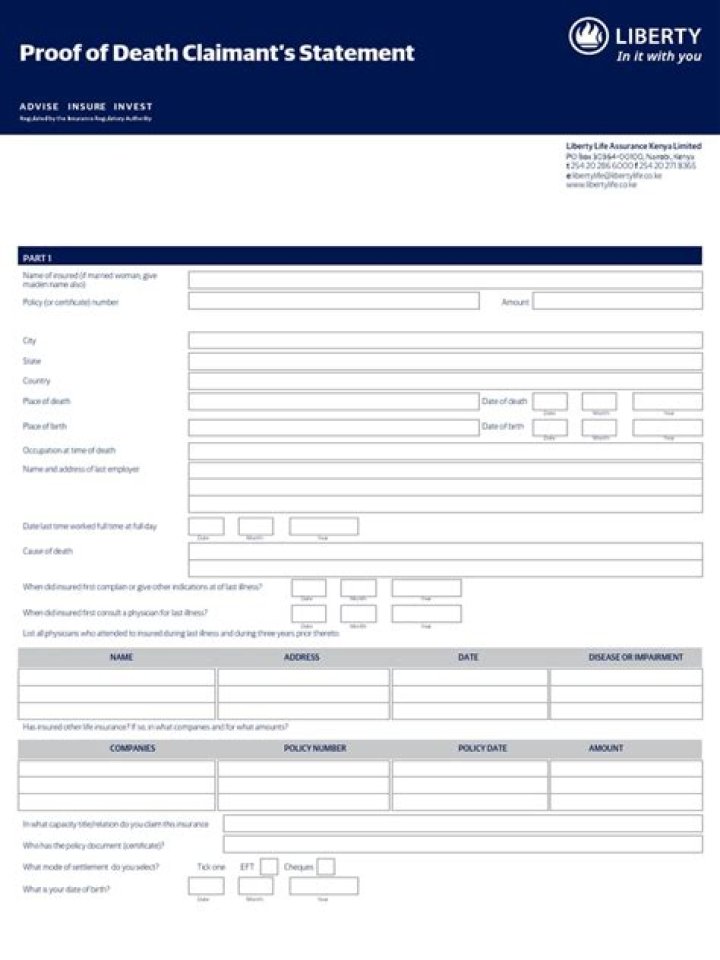 What is required for proof of death for life assurance?