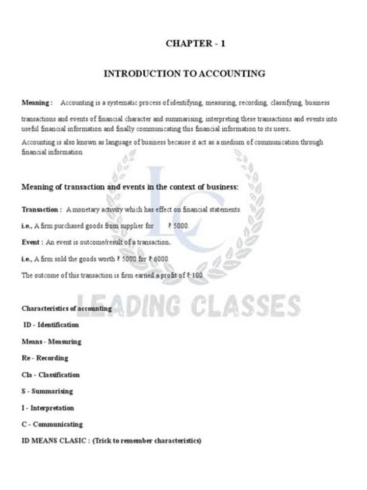 What is the basic function of financial accounting class 11?