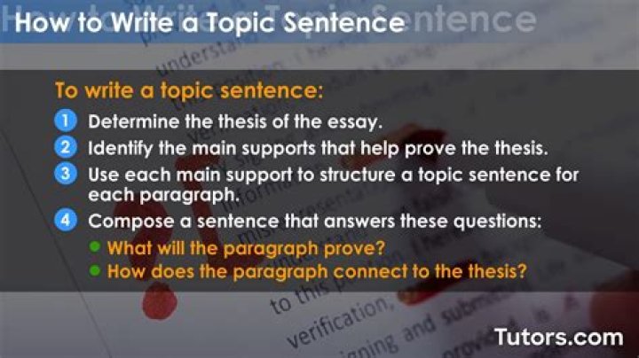 What is the best topic sentence?