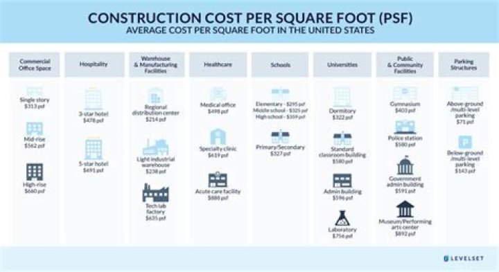 What is the cost to build a commercial style building cost is base on square feet?