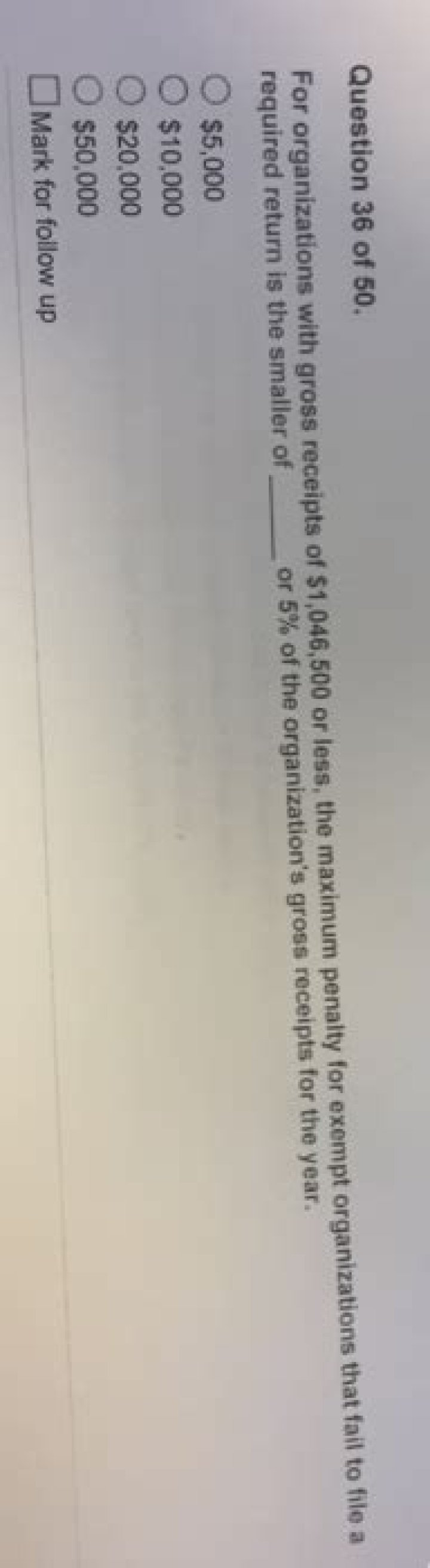 What is the maximum penalty for exempt organizations that fail to file a required return?