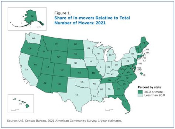 What is the most moved to state in 2021?