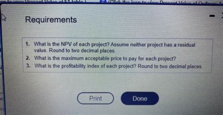 What is the NPV of each project?