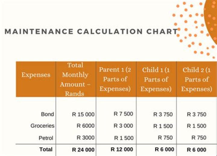 What is the standard child maintenance payment?