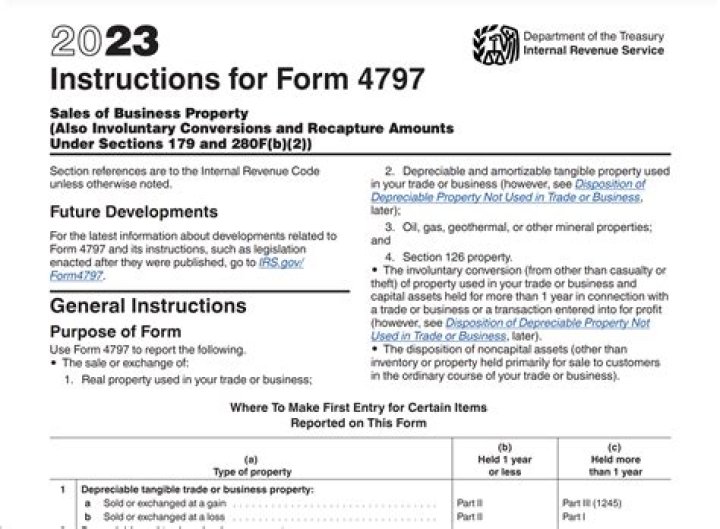 What kind of property can be sold on Form 4797?