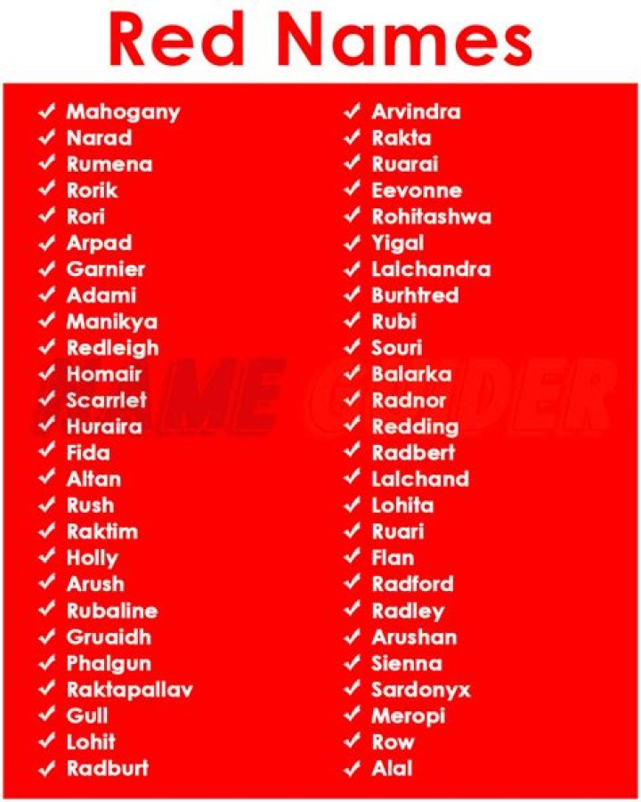 What names is red short for?