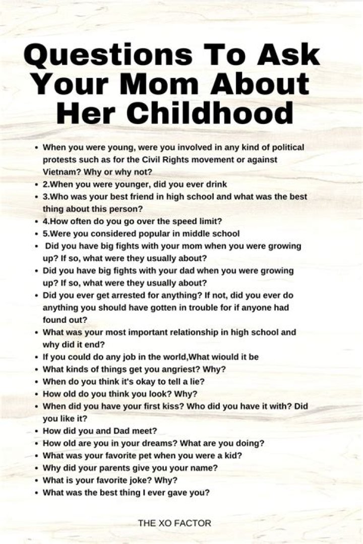 What questions should I ask my mother in law?