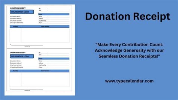 What should be included in a donation receipt?