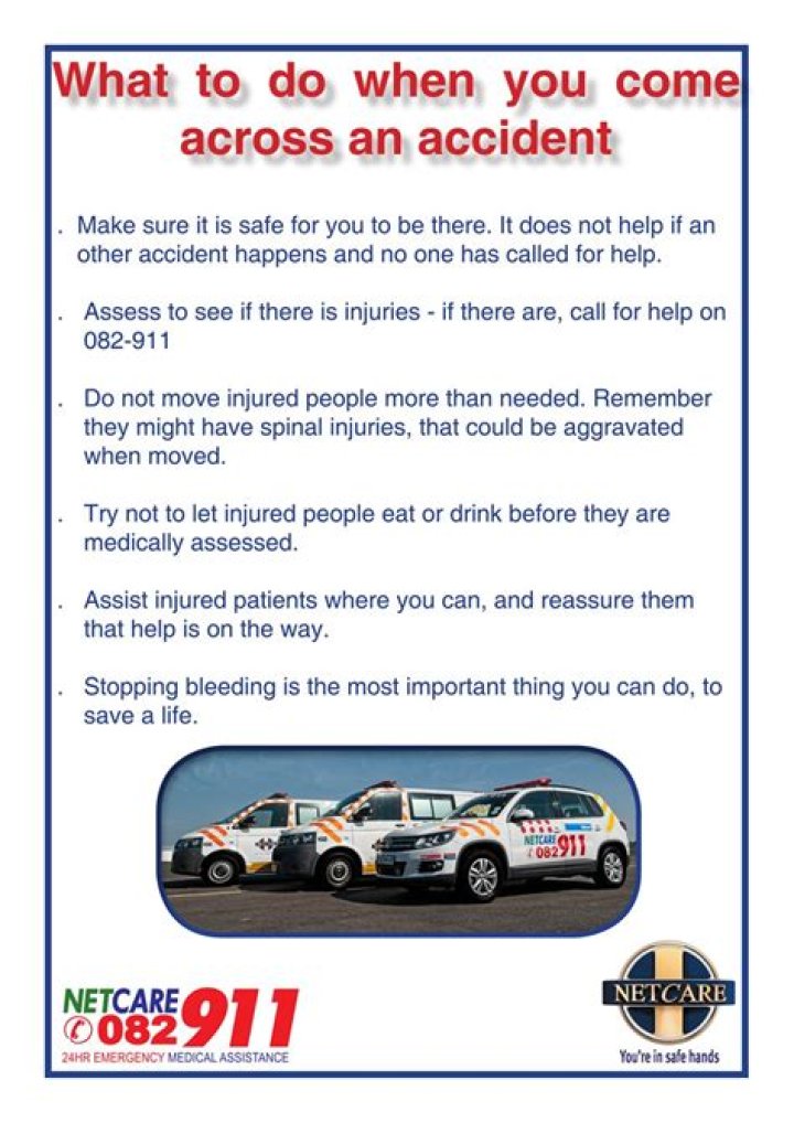 What to do if you come across an accident?