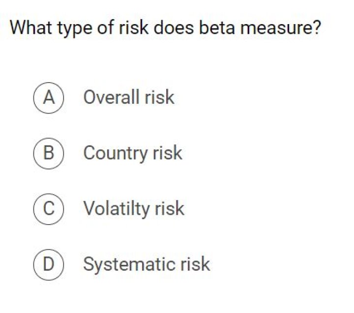 What type of risk does beta measure?