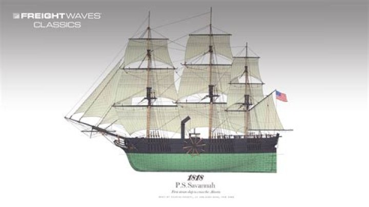 What was the name of the first steamship?