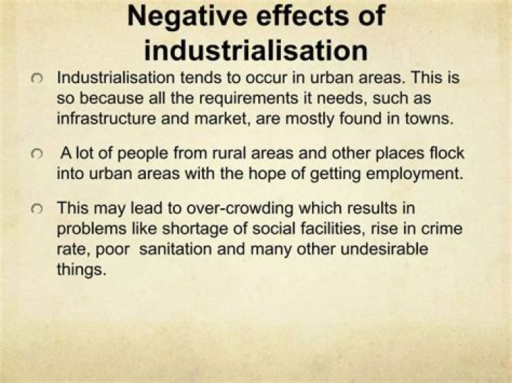 What were the 6 negative effects of industrialization?